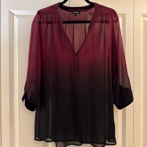 Le Chateau Burgundy and Black Gradient Blouse